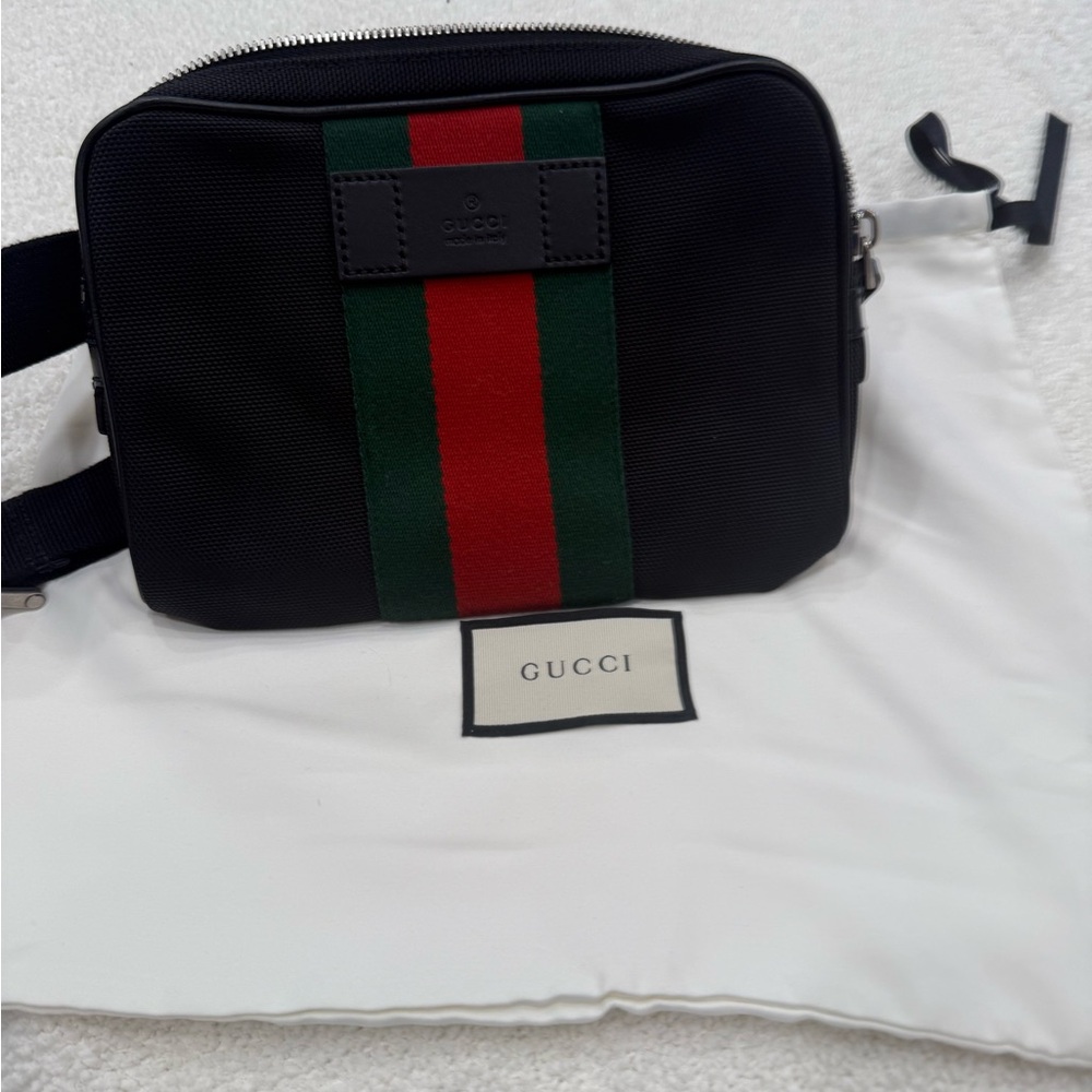 Gucci Black and Red Men's Belt Bag